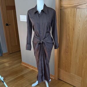 A.L.C. Brown Striped Maxi Dress